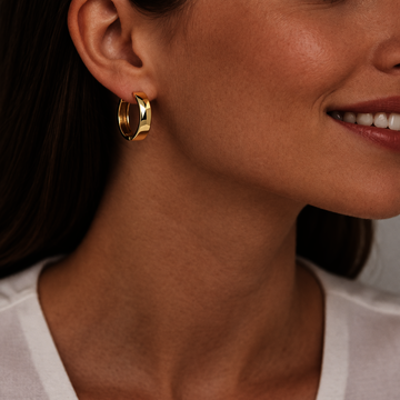 Stříbrné pozlacené náušnice kruhy 20mm